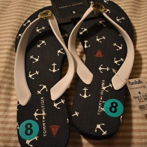 Tommy Hilfiger NWT Nautical Anchor Flip Flops 8